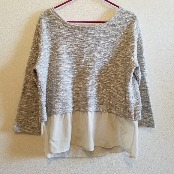 Anthro Postmark Janie sweater bow tie top large - Picture 2 of 7